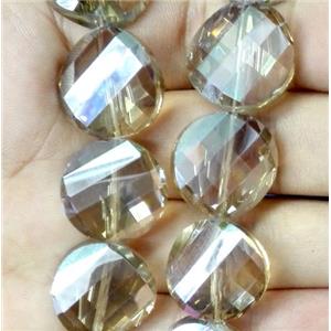 chinese crystal bead, faceted, twist round, approx 18mm dia, 20pcs per st [GSICC702-18MM]