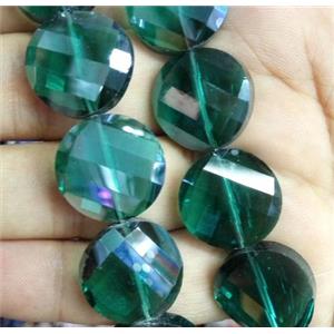 chinese crystal bead, faceted, twist round, approx 22mm dia, 15pcs per st [GSICC703-22MM]