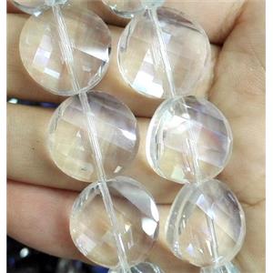 chinese crystal bead, faceted, twist round, approx 22mm dia, 15pcs per st [GSICC704-22MM]