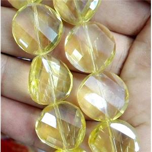 chinese crystal bead, faceted, twist round, approx 18mm dia, 20pcs per st [GSICC706-18MM]