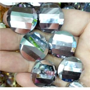 chinese crystal bead, faceted, twist round, approx 18mm dia, 20pcs per st [GSICC707-18MM]