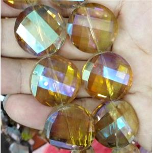 chinese crystal bead, faceted, twist round, approx 22mm dia, 15pcs per st [GSICC708-22MM]