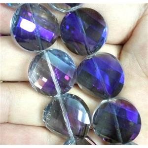 chinese crystal bead, faceted, twist round, approx 22mm dia, 15pcs per st [GSICC712-22MM]