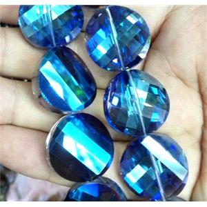 chinese crystal bead, faceted, twist round, approx 22mm dia, 15pcs per st [GSICC713-22MM]