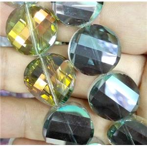 chinese crystal bead, faceted, twist round, approx 22mm dia, 15pcs per st [GSICC715-22MM]