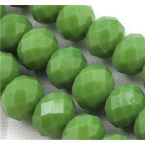 Chinese crystal glass bead, Faceted rondelle, olive, 6mm dia, 90pcs per st [GSICC72-6MM]