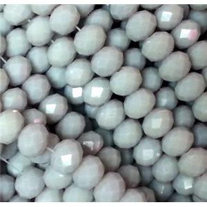 Chinese crystal glass bead, Faceted rondelle, gray, 6mm dia, 90pcs per st [GSICC75-6MM]