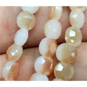 Chinese crystal glass bead, faceted flat round, approx 6mm dia, 72pcs per st [GSICC99]