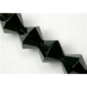 Jet Glass Beads, bicone, 6mm, 58pcs per strand [GS-BC-6MM-41]