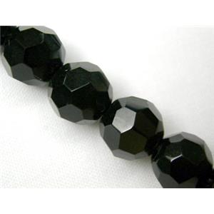 jet Glass Beads, faceted round, 6mm dia, 52pcs per st [GS-FRD-6MM-41]
