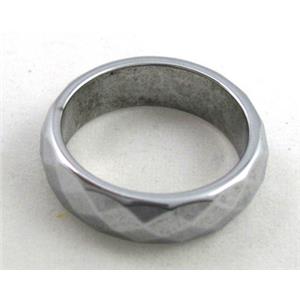 Magnetic Hematite Ring, platinum, approx 19mm dia [HBCF04]