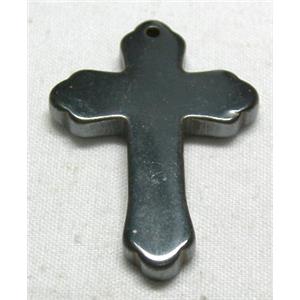 Black Hematite Pendant Beads With Hole, 21x30mm [HBLP003]