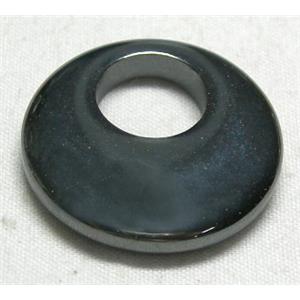 Black Hematite Go-Go Pendants, 22mm dia [HBLP005]