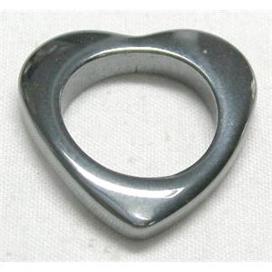 Black Hematite Heart Pendants, 22mm dia [HBLP014]