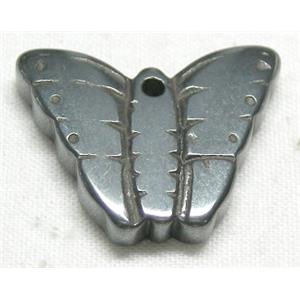 Black Hematite Butterfly Pendants with hole, 16x20mm [HBLP015]