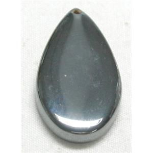 Black Hematite Drip Pendant with hole, 14x28mm [HBLP019]