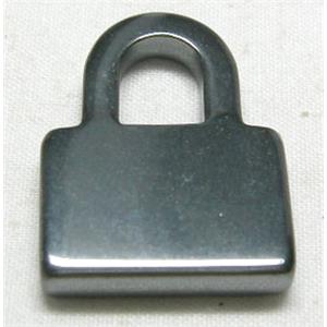 Black Hematite Lock Pendants, 18.7x24mm [HBLP023]