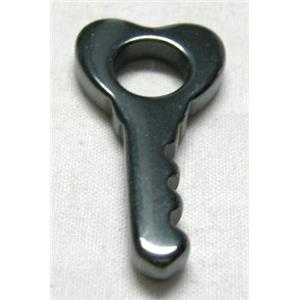 Black Hematite Key Pendant no-Hole, 16x31mm [HBLP026]