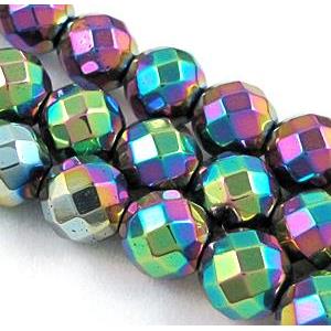 Hematite bead, no-Magnetic, rainbow plated, 10mm dia [HBOS013]