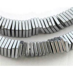 Hematite bead, no-Magnetic, square, platinum plated, approx 1x2mm, 15.5 inches [HBOS033-2MM]