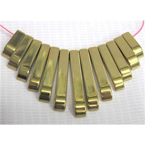 Hematite pendant for jewelry, no-Magnetic, gold electroplated, approx 12-30mm [HBOS045]