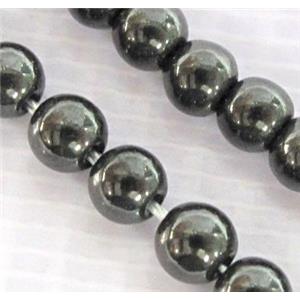 round black Hematite beads, Magnetic, approx 4mm dia [HBOS051-4MM]