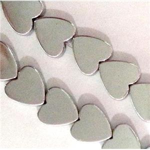 Hematite heart beads, no-Magnetic, platinum plated, approx 6x6mm, 15.5 inches [HBOS071]