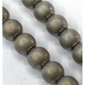 Hematite beads, no-Magnetic, matte, round, electroplated, approx 4mm dia, 15.5 inches [HBOS089]