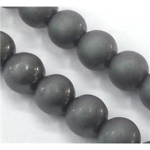 round matte Hematite beads, no-Magnetic, gray electroplated, approx 4mm dia, 15.5 inches [HBOS092]