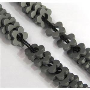 matte Hematite beads, no-magnetic, flower, approx 1x6mm, 3mm hole [HBOS105]