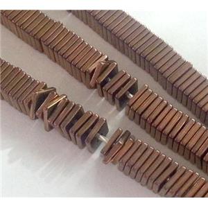 Hematite square beads, coffee electroplated, approx 2x2x1mm [HBOS159-2MM]