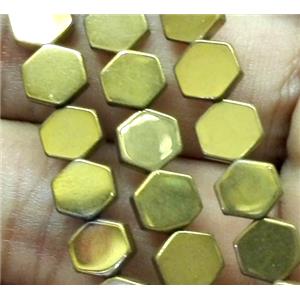 Hematite bead, no-Magnetic, gold plated, approx 6x6mm [HBOS172]