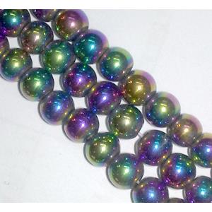 magnetic Hematite Beads, colorful, round, 4mm dia, 72pcs per st [HMRB02]