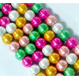 magnetic Hematite Beads, colorful, round, 4mm dia, 72pcs per st [HMRB03]