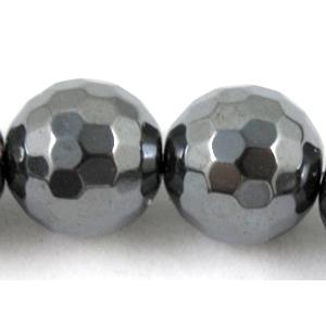 faceted round black Magnetic Hematite Beads, 2mm dia, approx 200pcs per st [HMRB04-2MM]