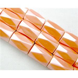 magnetic Hematite Beads, faceted tube, chrysoidine, 5x8mm, 50 beads per st. [HBFT5X8-C008]