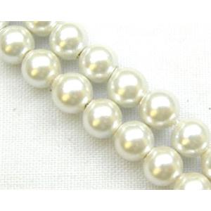 16 inch String of Pearlized Magnetic round beads, 8mm dia [HBPB-RD8MM]
