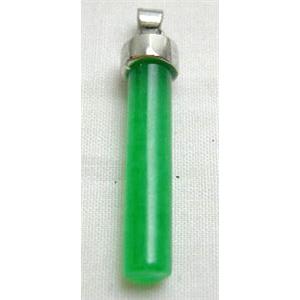 Green Jade Bar Pendant, 26mm length [JADEPD008]