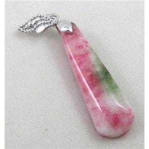 malaysian jade pendant, stick, approx 10x35mm [JADEPD017]