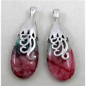 malaysian jade pendant, teardrop, approx 10x35mm [JADEPD025]