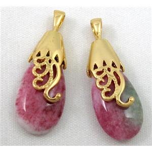 malaysian jade pendant, teardrop, approx 10x35mm [JADEPD026]