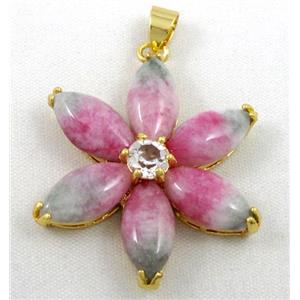 malaysian jade pendant, flower, approx 35mm dia [JADEPD027]