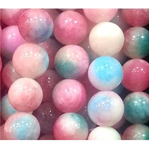 Jade beads, Round, colorful, 12mm dia, approx 32pcs per st [JADEST18-12MM]