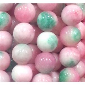 Jade beads, Round, colorful, 6mm dia, approx 66pcs per st [JADEST21-6MM]