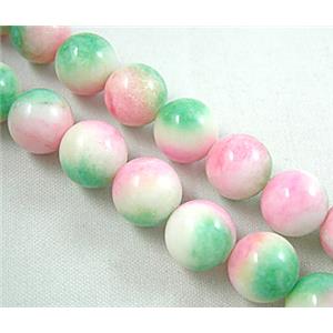 Jade Beads, round, multi color, 10mm dia, 40pcs per st [JADESTMIX03-10MM]