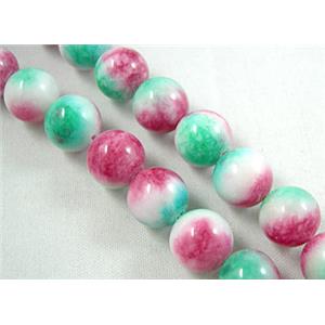 round Jade Bead, multi color, 8mm dia, 50pcs per st [JADESTMIX07-8MM]