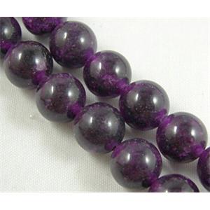 Jade beads, Round, Dark purple, 6mm dia, 65pcs per st [JADESTMIX12-6MM]