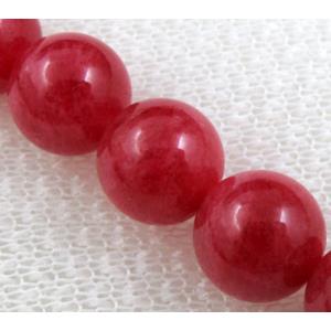 Jade beads, Round, Red, 10mm dia,40 pcs per st [JADESTMIX15-10MM]