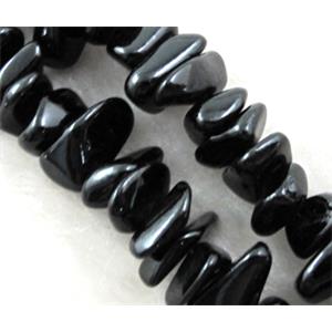 Erose jade bead, Dye chips, stabile, Black, approx 4-12mm, 36 inch length [JDER03]