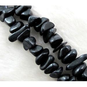 Erose jade bead, Dye chips, stabile, Black, approx 4-12mm, 36 inch length [JDER04]